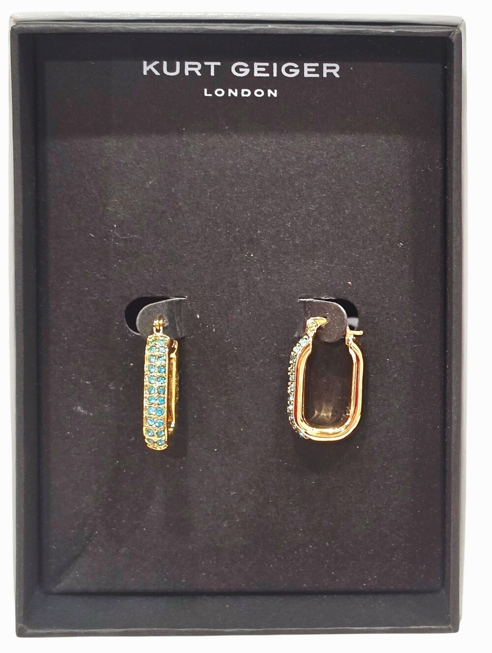 Kurt Geiger London Pave Crystal Oval Hoop Earrings